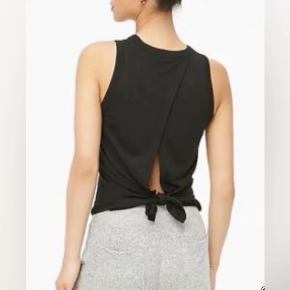 J. Crew Black Tie-Back Tank Top